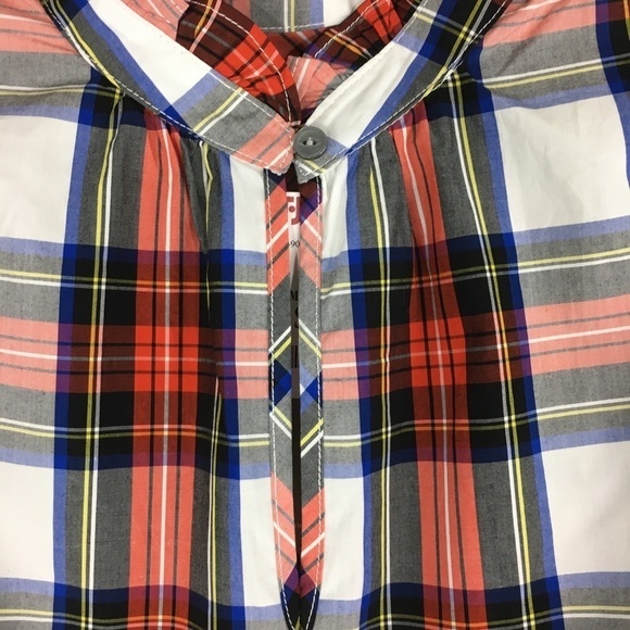 J. Crew Ruffle Neck Sleeveless Plaid Cotton Poplin Shirt NWT Size 4 - Picture 6 of 12